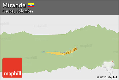 Savanna Style Panoramic Map of Miranda, single color outside