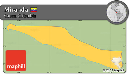 Savanna Style Simple Map of Miranda, single color outside