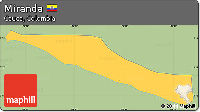 Savanna Style Simple Map of Miranda, single color outside