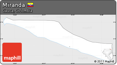 Silver Style Simple Map of Miranda, single color outside