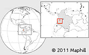 Blank Location Map of Padilla, highlighted country, within the entire country
