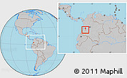 Gray Location Map of Padilla, within the entire country