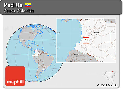 Gray Location Map of Padilla, highlighted country