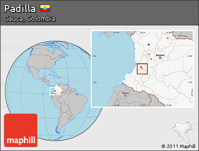 Gray Location Map of Padilla, highlighted country