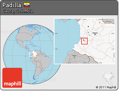 Gray Location Map of Padilla, highlighted country