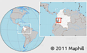 Gray Location Map of Padilla, highlighted country, highlighted parent region, within the entire country