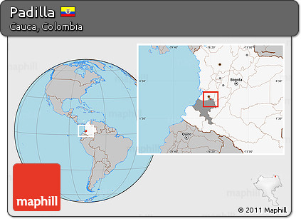 Gray Location Map of Padilla, highlighted country, highlighted parent region