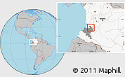 Gray Location Map of Padilla, highlighted country, highlighted parent region