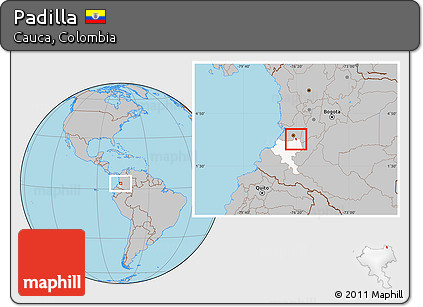 Gray Location Map of Padilla, highlighted parent region