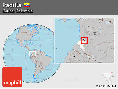 Gray Location Map of Padilla, highlighted parent region
