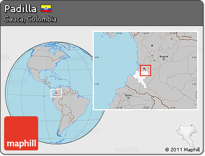 Gray Location Map of Padilla, highlighted parent region