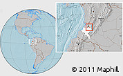 Gray Location Map of Padilla, highlighted parent region, hill shading
