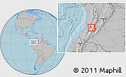 Gray Location Map of Padilla, hill shading