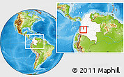 Physical Location Map of Padilla, highlighted country, within the entire country