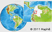 Physical Location Map of Padilla, highlighted country, highlighted parent region, within the entire country