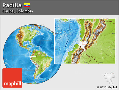 Physical Location Map of Padilla, highlighted parent region