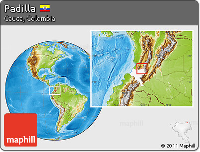 Physical Location Map of Padilla, highlighted parent region