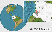 Satellite Location Map of Padilla, highlighted country, highlighted parent region