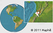 Satellite Location Map of Padilla, highlighted parent region