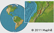 Satellite Location Map of Padilla