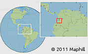 Savanna Style Location Map of Padilla, within the entire country