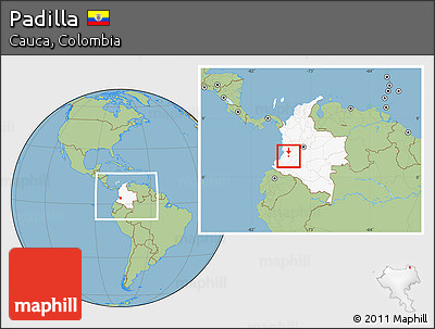 Savanna Style Location Map of Padilla, highlighted country, within the entire country