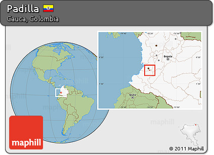 Savanna Style Location Map of Padilla, highlighted country