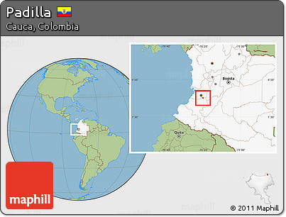 Savanna Style Location Map of Padilla, highlighted country