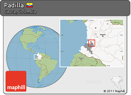 Savanna Style Location Map of Padilla, highlighted country, highlighted parent region