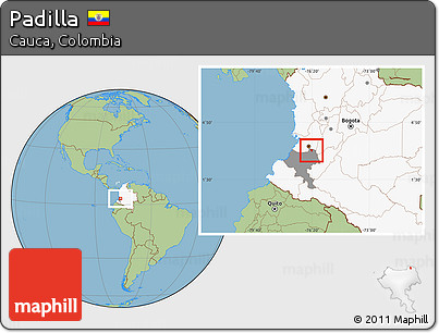 Savanna Style Location Map of Padilla, highlighted country, highlighted parent region