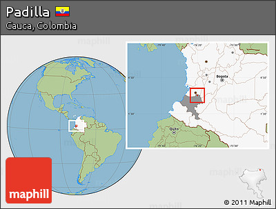 Savanna Style Location Map of Padilla, highlighted country, highlighted parent region