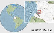 Savanna Style Location Map of Padilla, highlighted country, highlighted parent region, hill shading