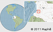 Savanna Style Location Map of Padilla, highlighted country, hill shading