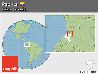 Savanna Style Location Map of Padilla, highlighted parent region