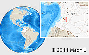 Shaded Relief Location Map of Padilla, highlighted country