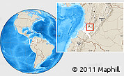Shaded Relief Location Map of Padilla, highlighted parent region