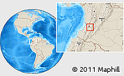 Shaded Relief Location Map of Padilla
