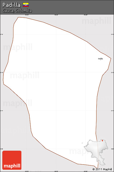 Classic Style Simple Map of Padilla, cropped outside