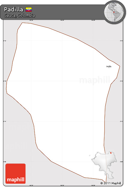 Classic Style Simple Map of Padilla, cropped outside