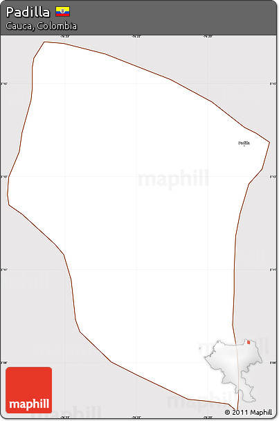Classic Style Simple Map of Padilla, cropped outside