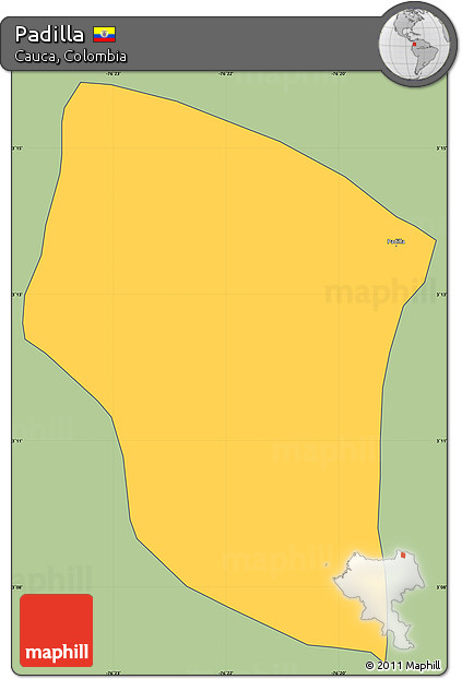 Savanna Style Simple Map of Padilla, cropped outside