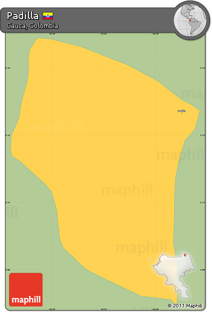 Savanna Style Simple Map of Padilla, single color outside