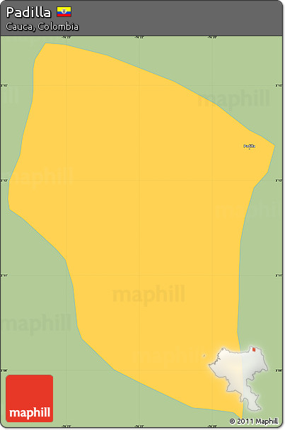 Savanna Style Simple Map of Padilla, single color outside