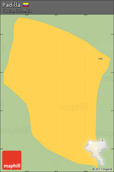Savanna Style Simple Map of Padilla, single color outside
