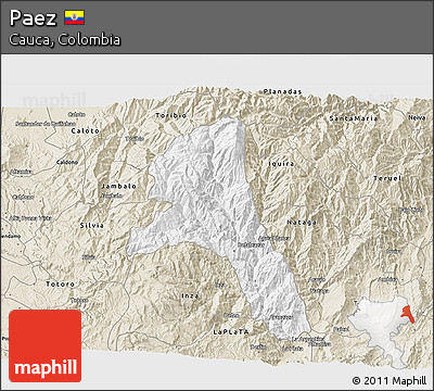 Classic Style 3D Map of Paez