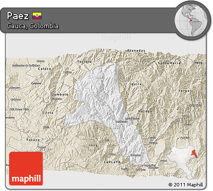 Classic Style 3D Map of Paez