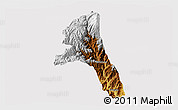 Physical 3D Map of Paez, cropped outside