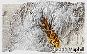 Physical 3D Map of Paez, lighten, semi-desaturated