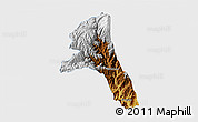 Physical 3D Map of Paez, single color outside