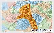 Political 3D Map of Paez, lighten